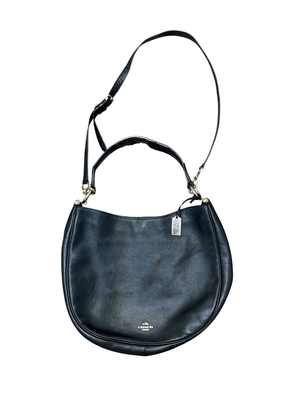 Coach Nomad Hobo Black Glovetanned Leather Crossbody Shoulder Bag